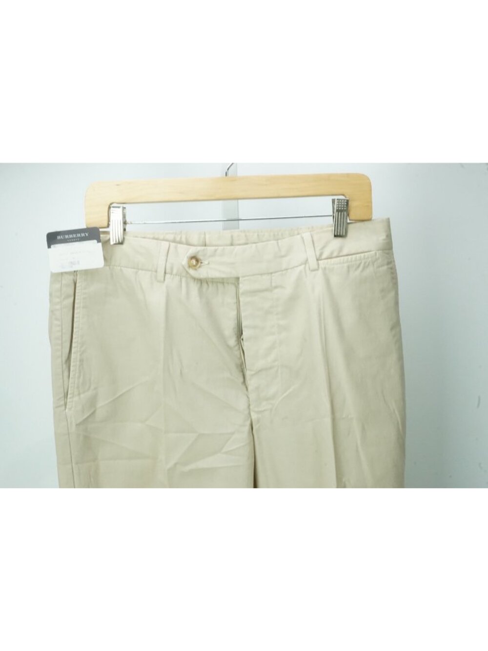 Burberry London Khaki Beige 100% Cotton Mens Chino Pants Sz 48 EU BRAND NEW